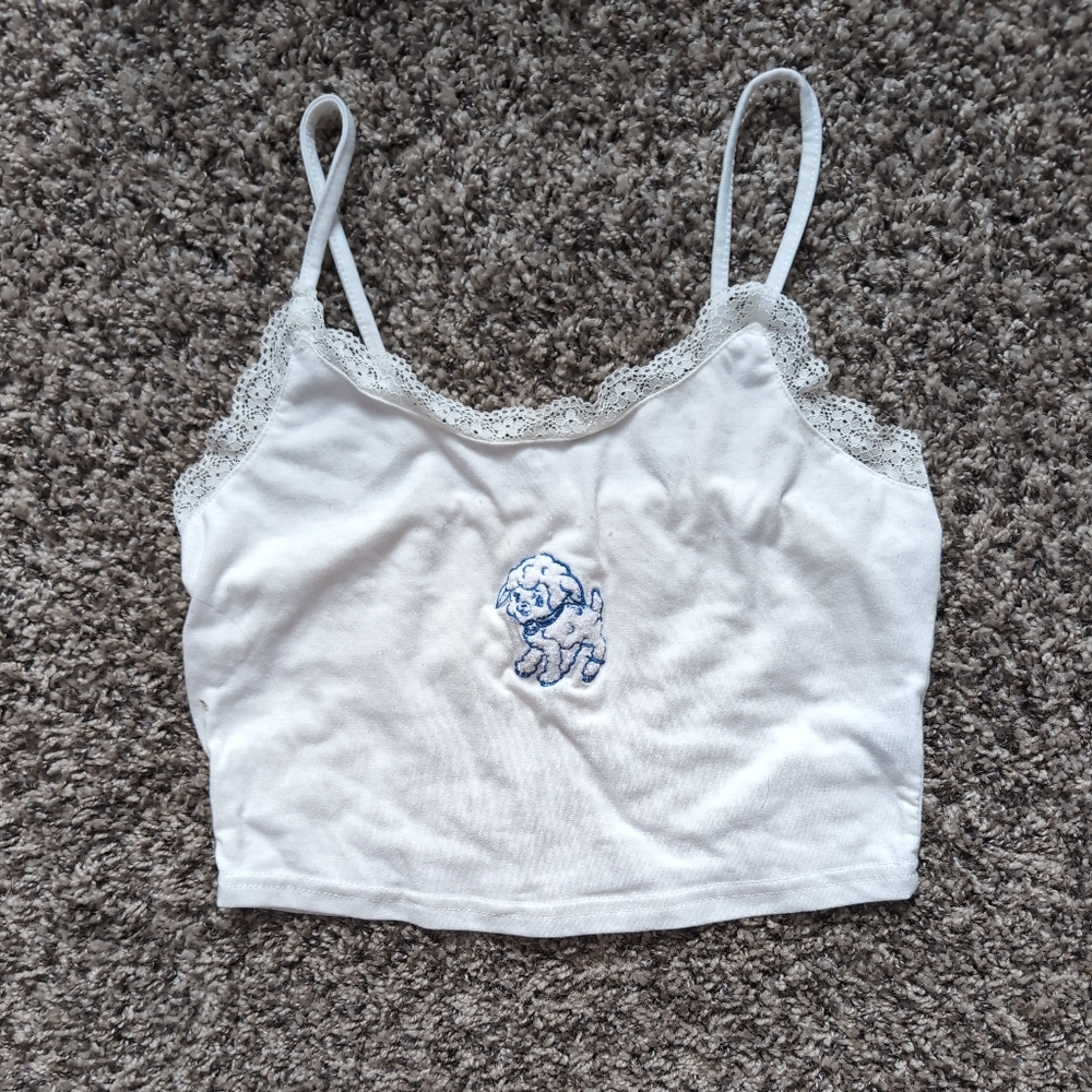 Tiny Cropped Sheep Tank Top